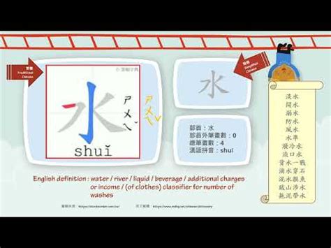 水 字筆劃|漢字: 水的筆畫順序 (“水”4劃) 